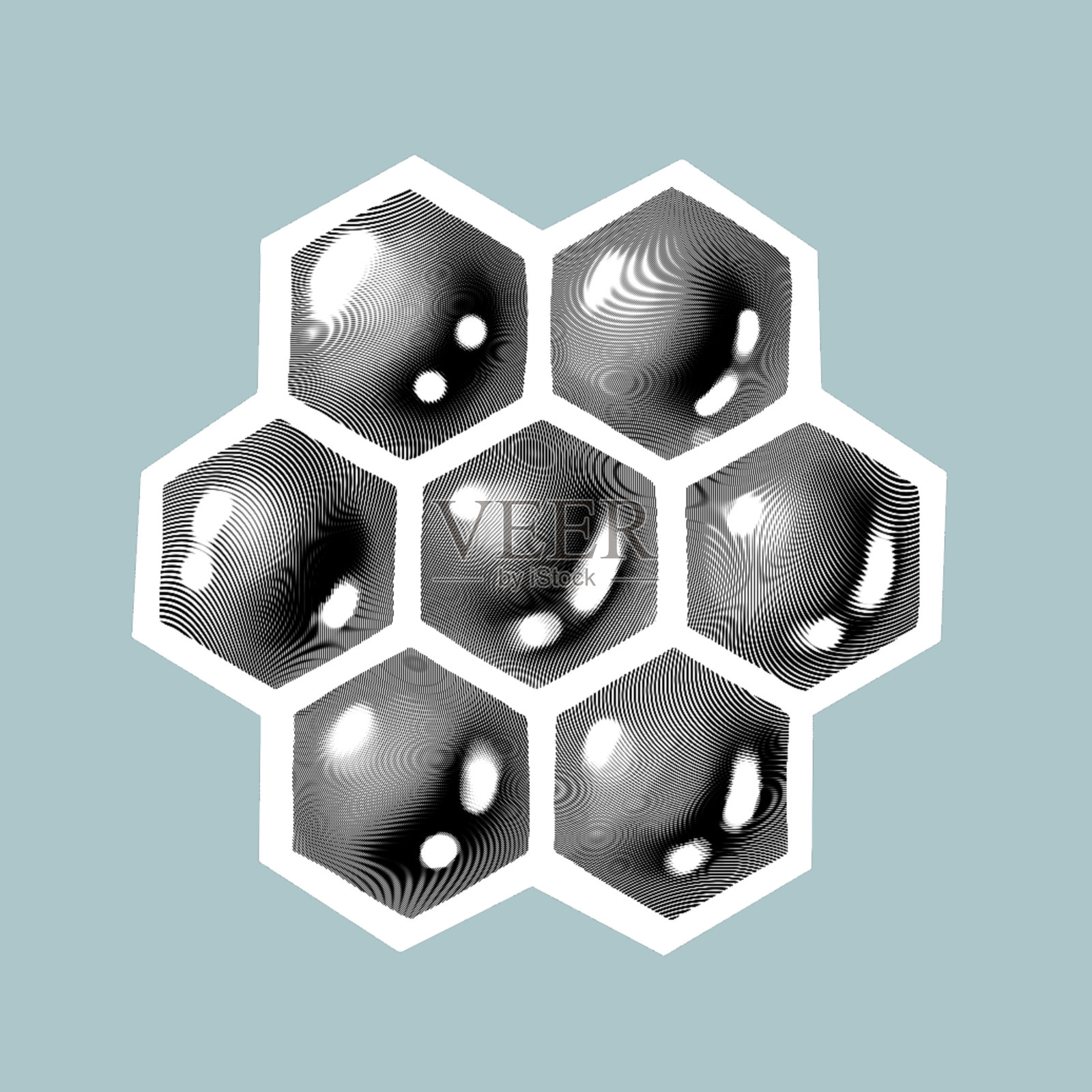 图形雕刻罐与蜂蜜。蜂蜜罐的现实插图插画图片素材