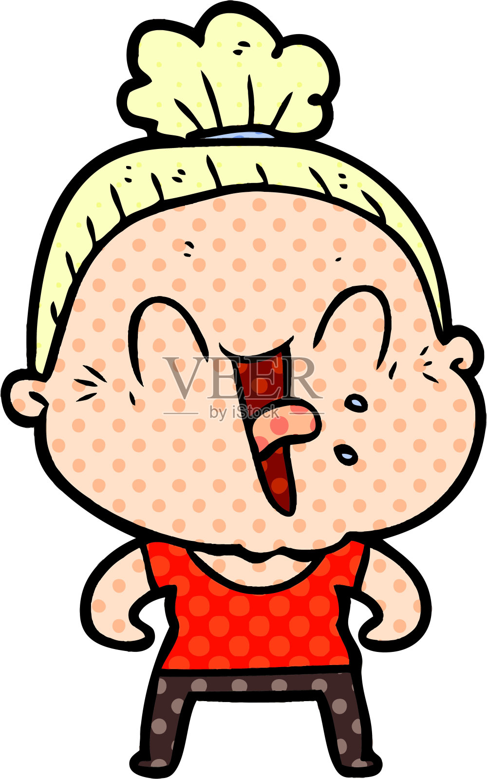 卡通快乐老妇人插画图片素材