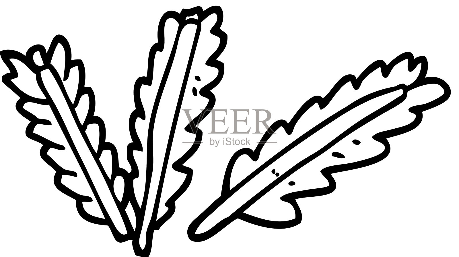 线条画卡通散叶插画图片素材