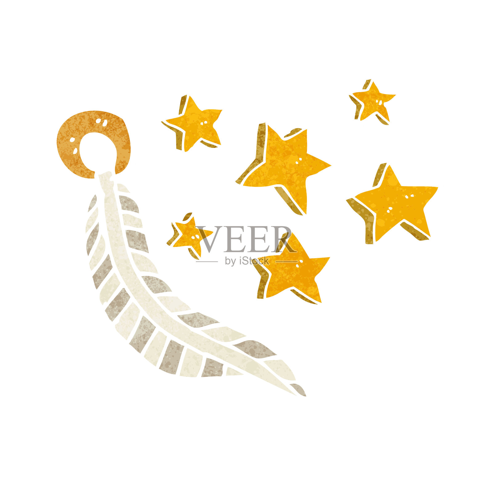 卡通幸运符羽毛插画图片素材