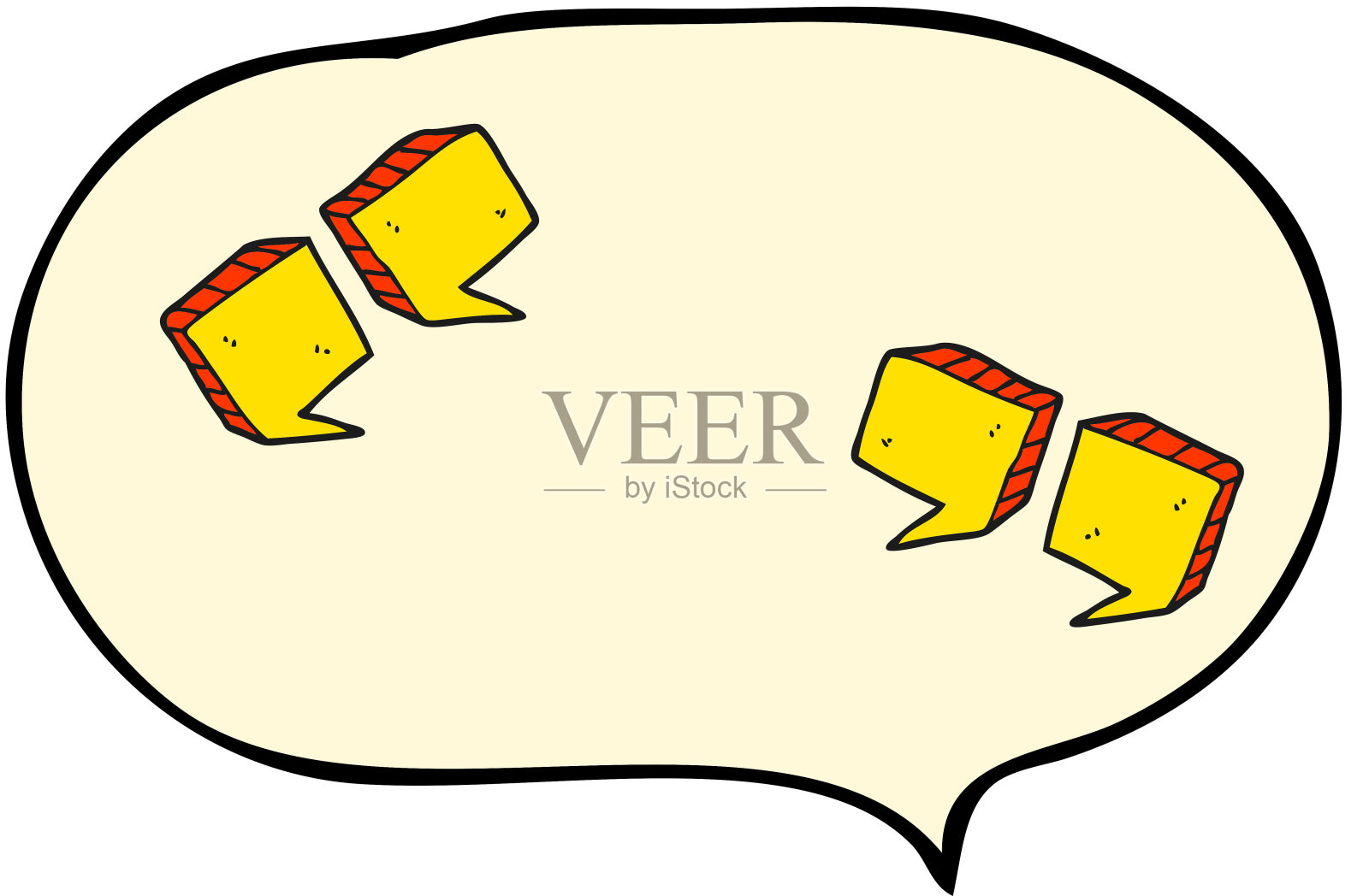 手绘语音泡泡卡通引号插画图片素材