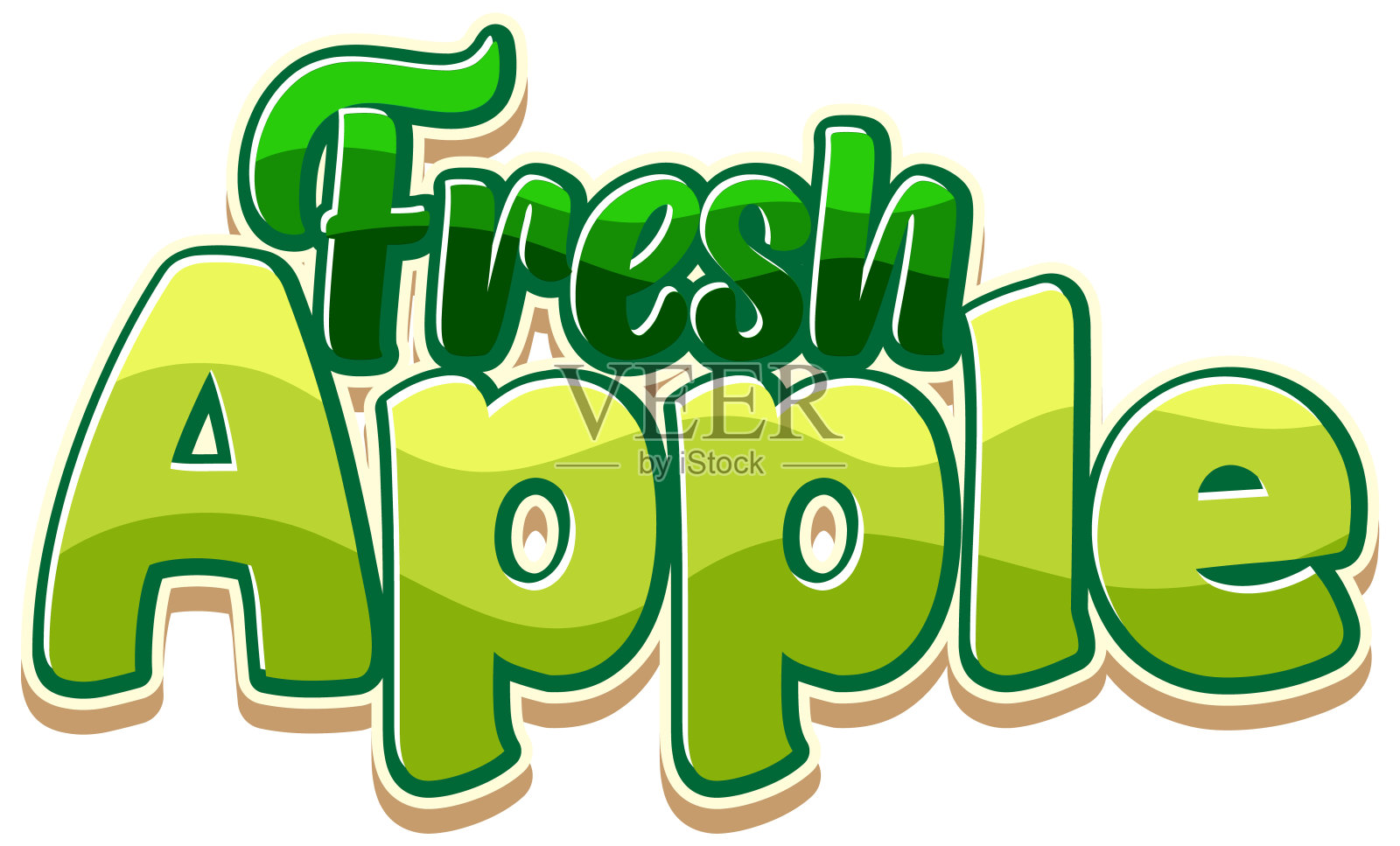 绿色苹果文本图标插画图片素材