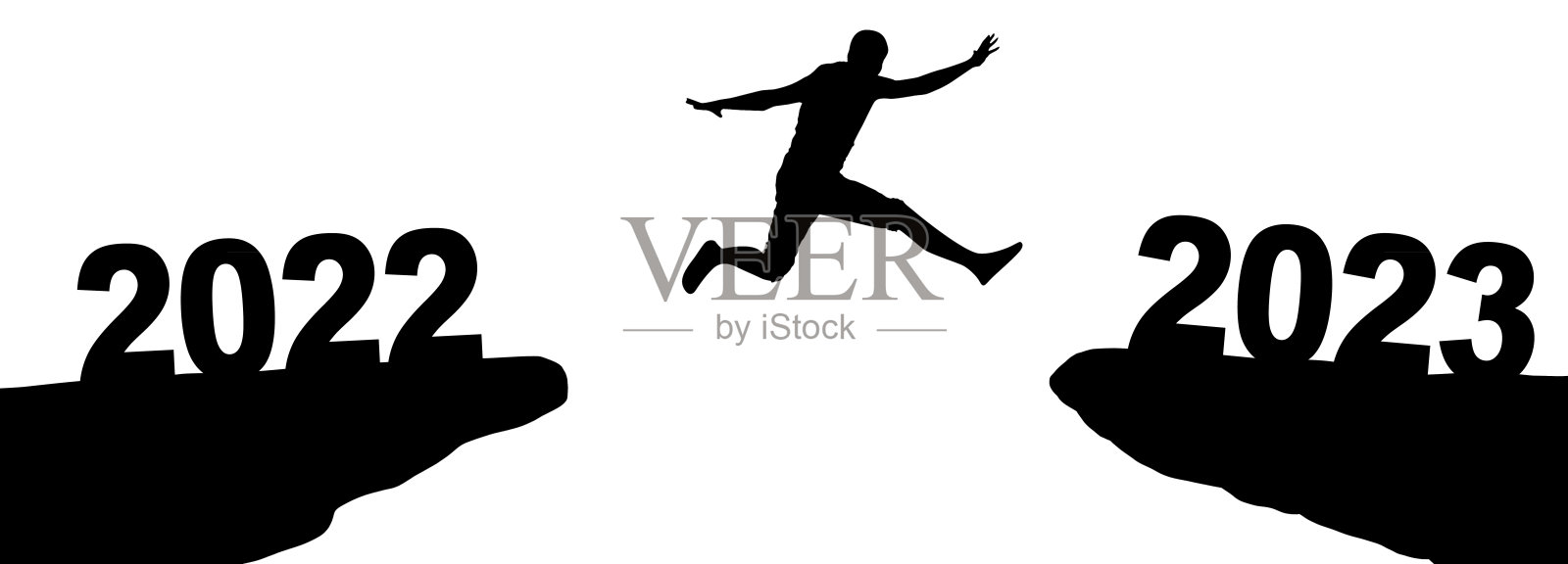 新年快乐背景。成功跳转到2023年。照片摄影图片