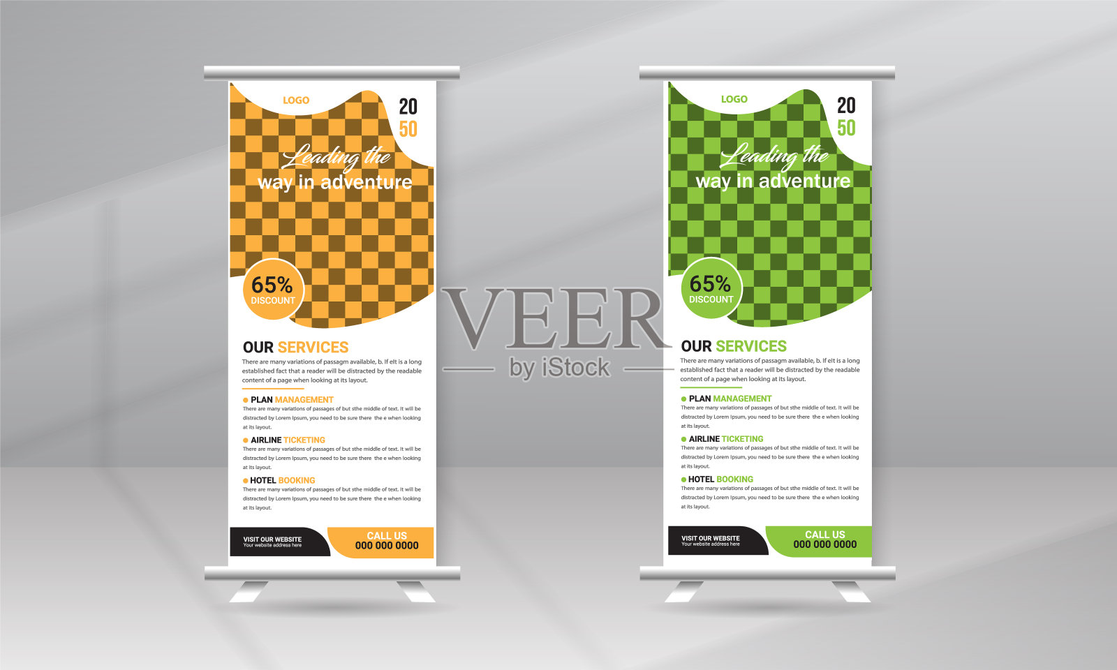 旅游销售卷横幅，展示，准备印刷的展览设计模板素材