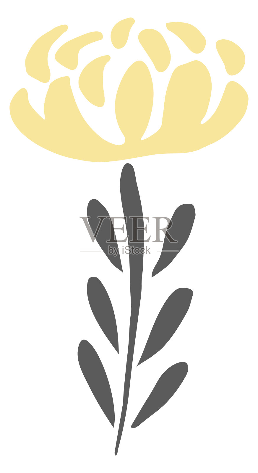 印花元素。程式化的花。自然的象征插画图片素材