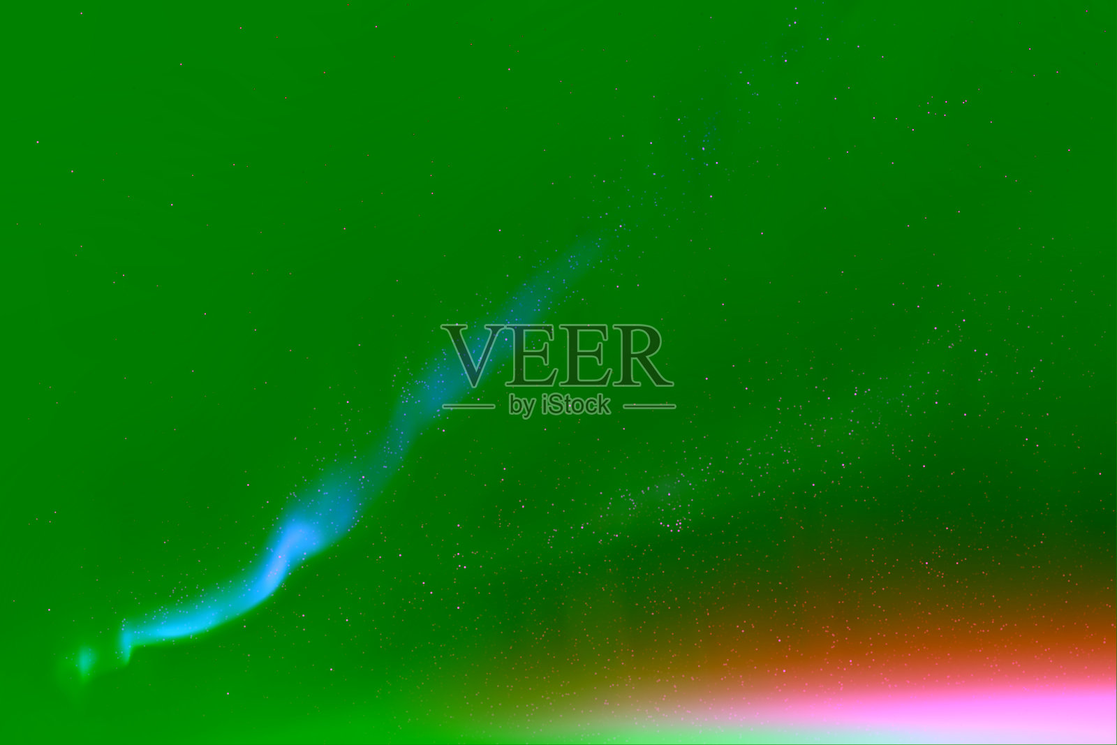 夜蓝星空和北极光插画图片素材