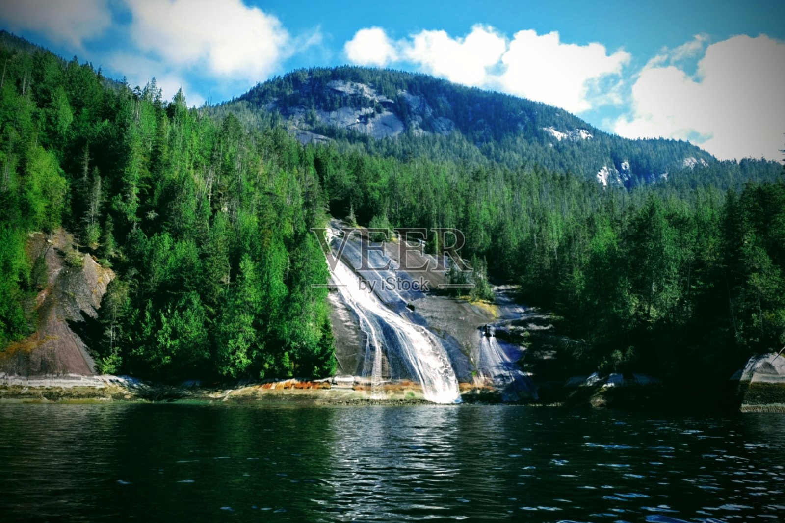 滑岩瀑布照片摄影图片