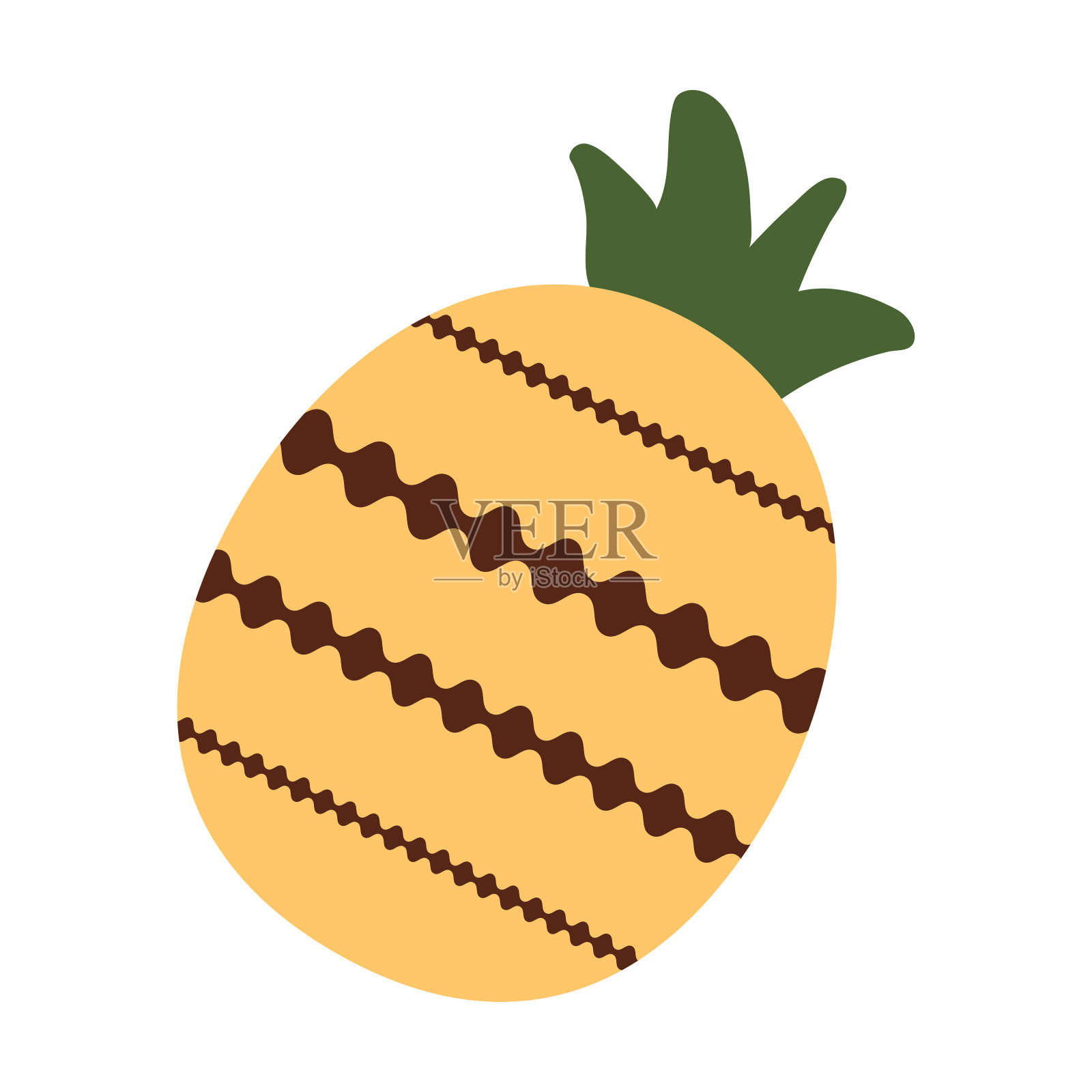菠萝全果图标插画图片素材