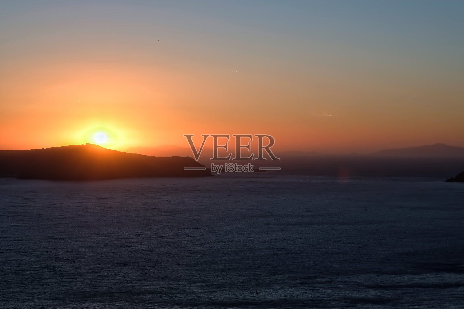 希腊惊人的日落照片摄影图片