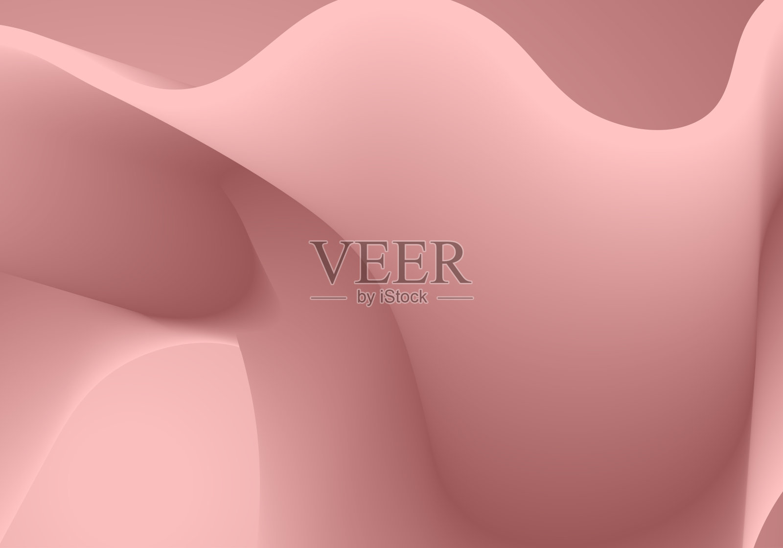 摘要软色流体波。多色调几何构图与梯度三维流动形状。创新模式向量插画图片素材