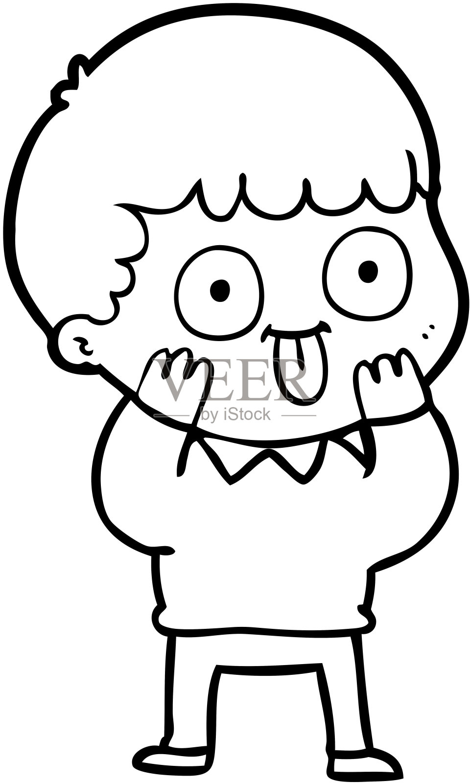 卡通人物凝视插画图片素材