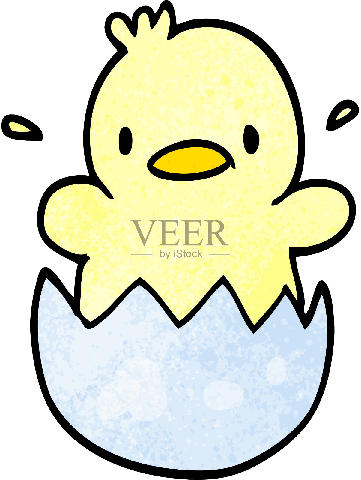 可爱的卡通涂鸦小鸡插画图片素材