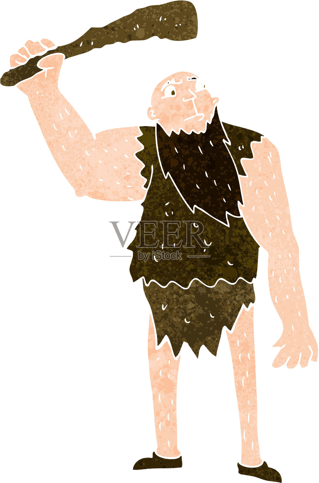 卡通尼安德特人插画图片素材