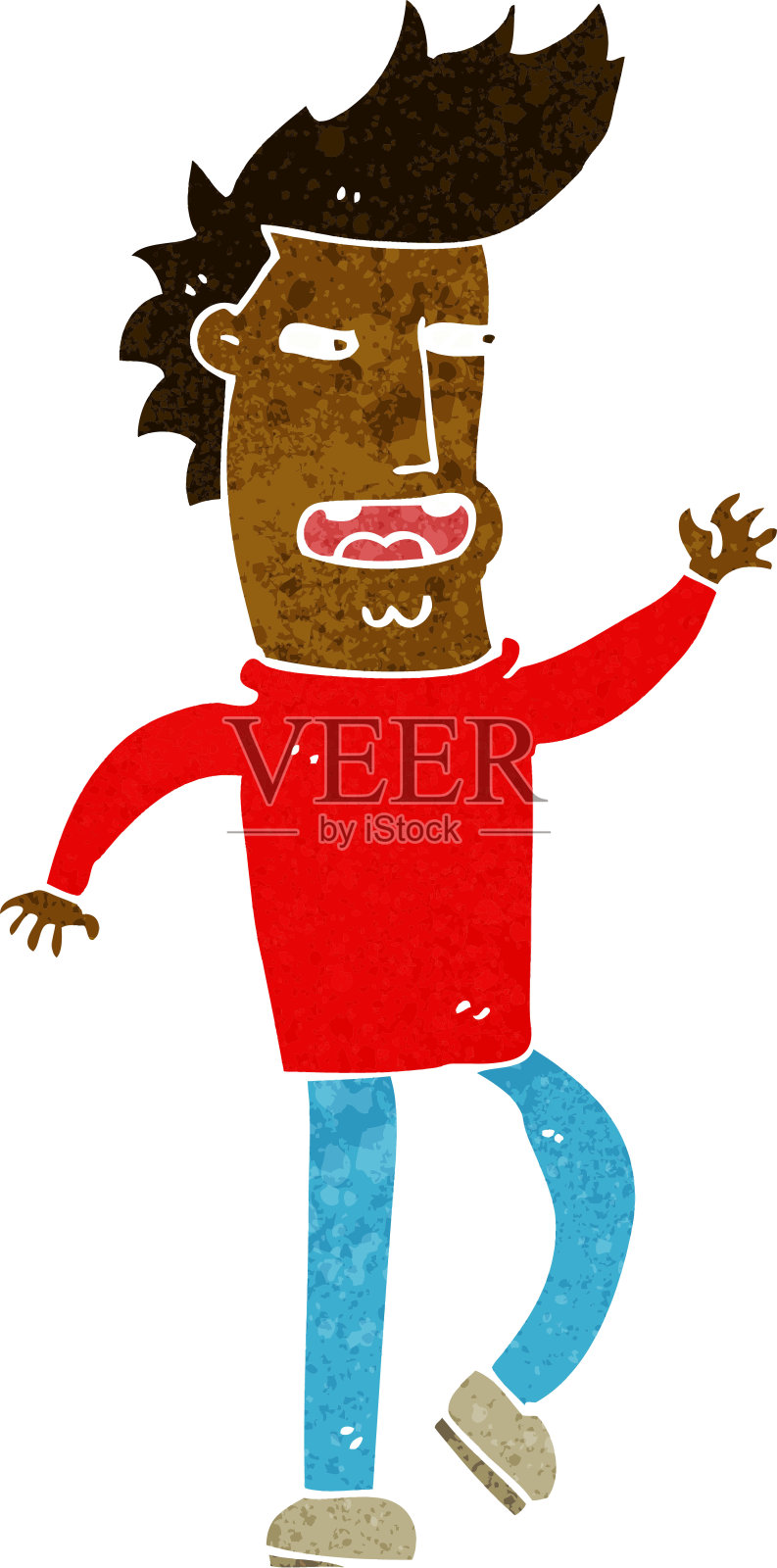 卡通大嘴男人插画图片素材