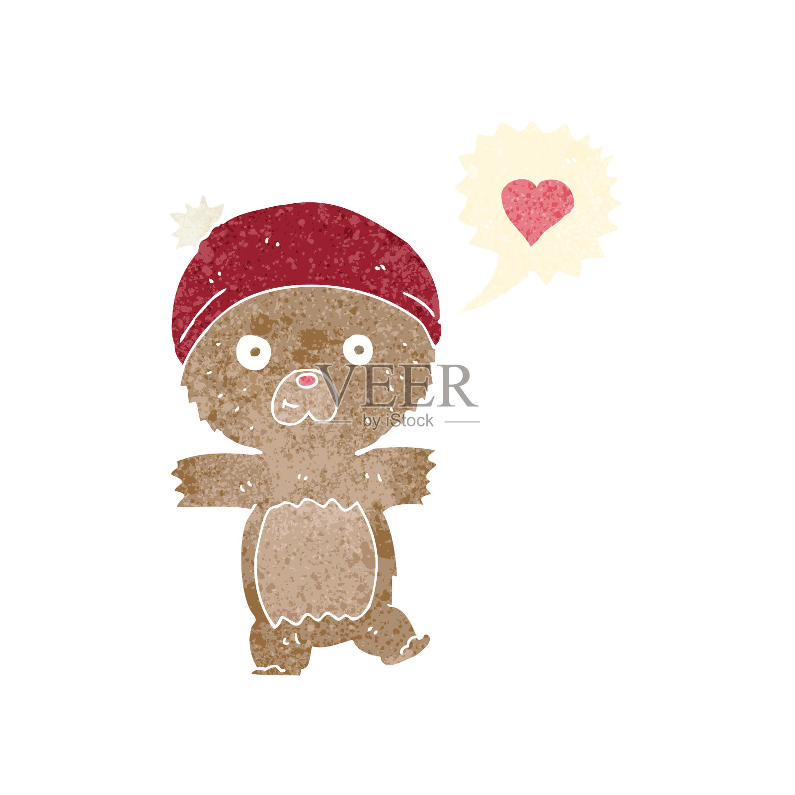 戴帽子的卡通熊插画图片素材