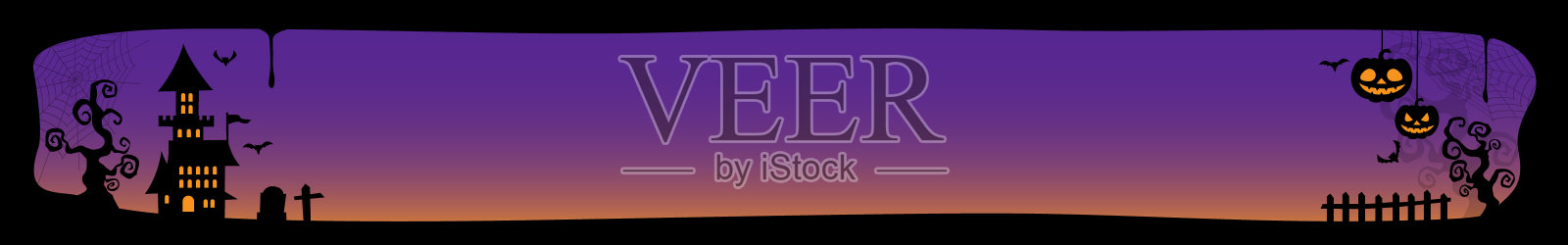 万圣节旗帜设计。插画图片素材