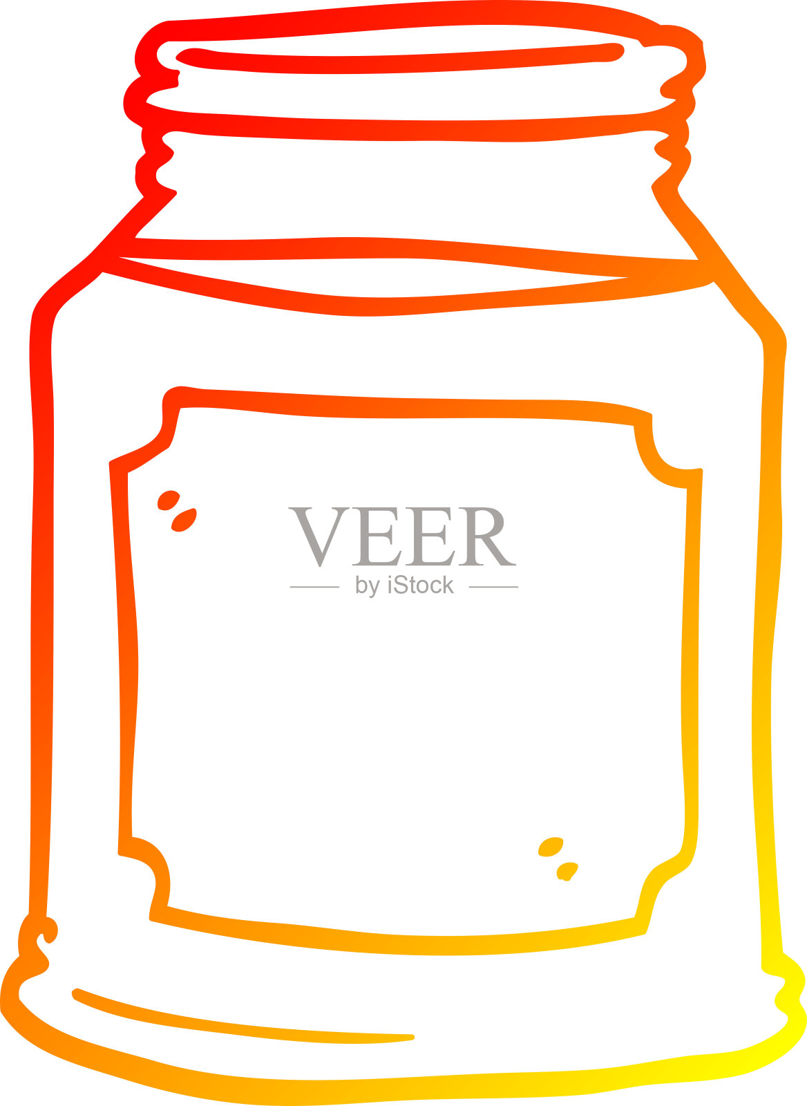 温暖的梯度线画卡通液体在一个罐子设计元素图片