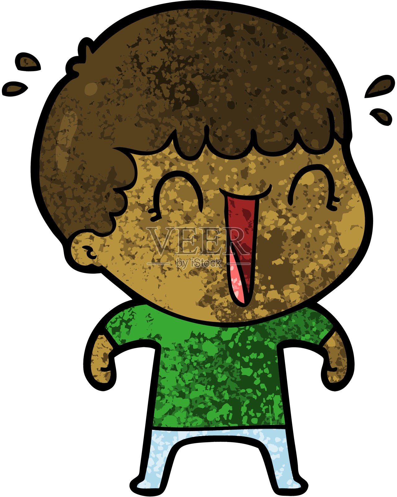 笑嘻嘻的卡通人设计元素图片