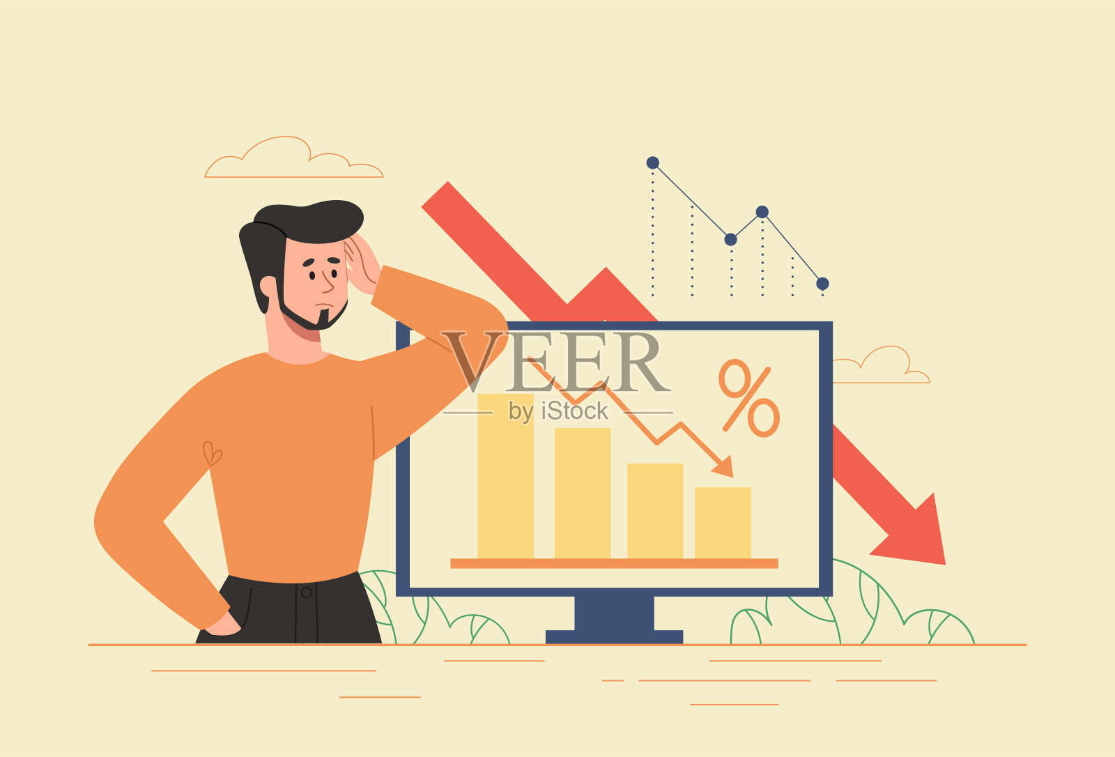 经济衰退的概念插画图片素材