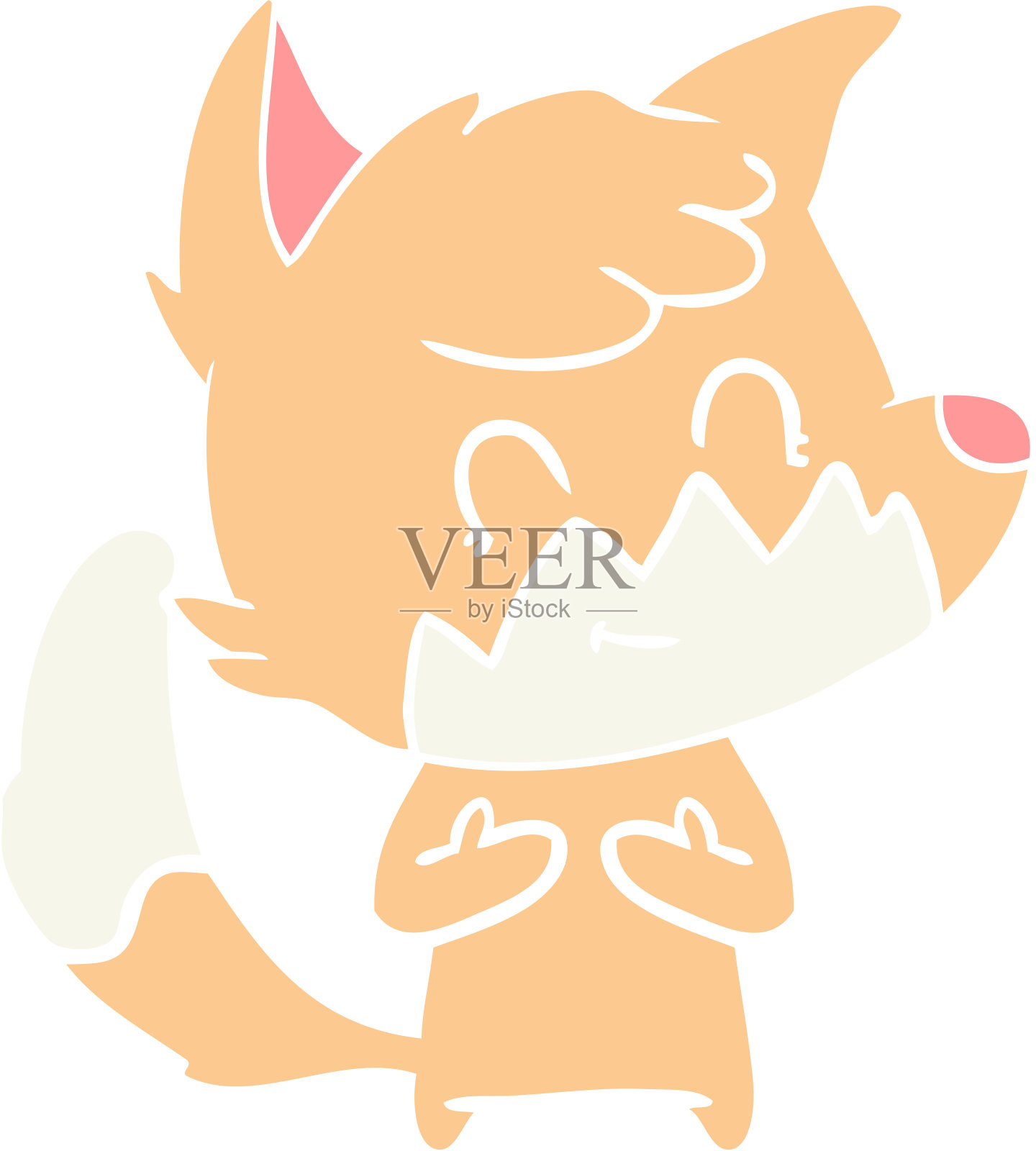 平面色彩风格卡通友好狐狸设计元素图片