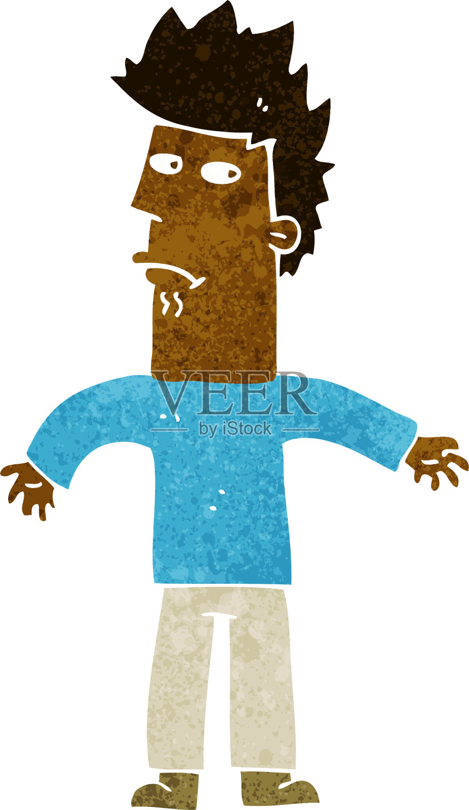 卡通糊涂人插画图片素材