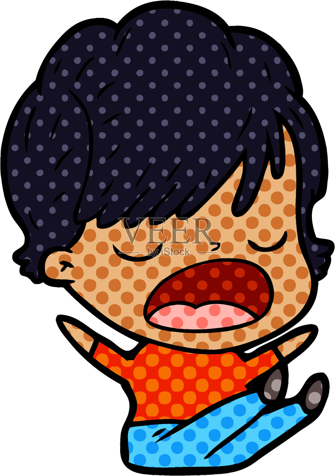 卡通女人说话设计元素图片