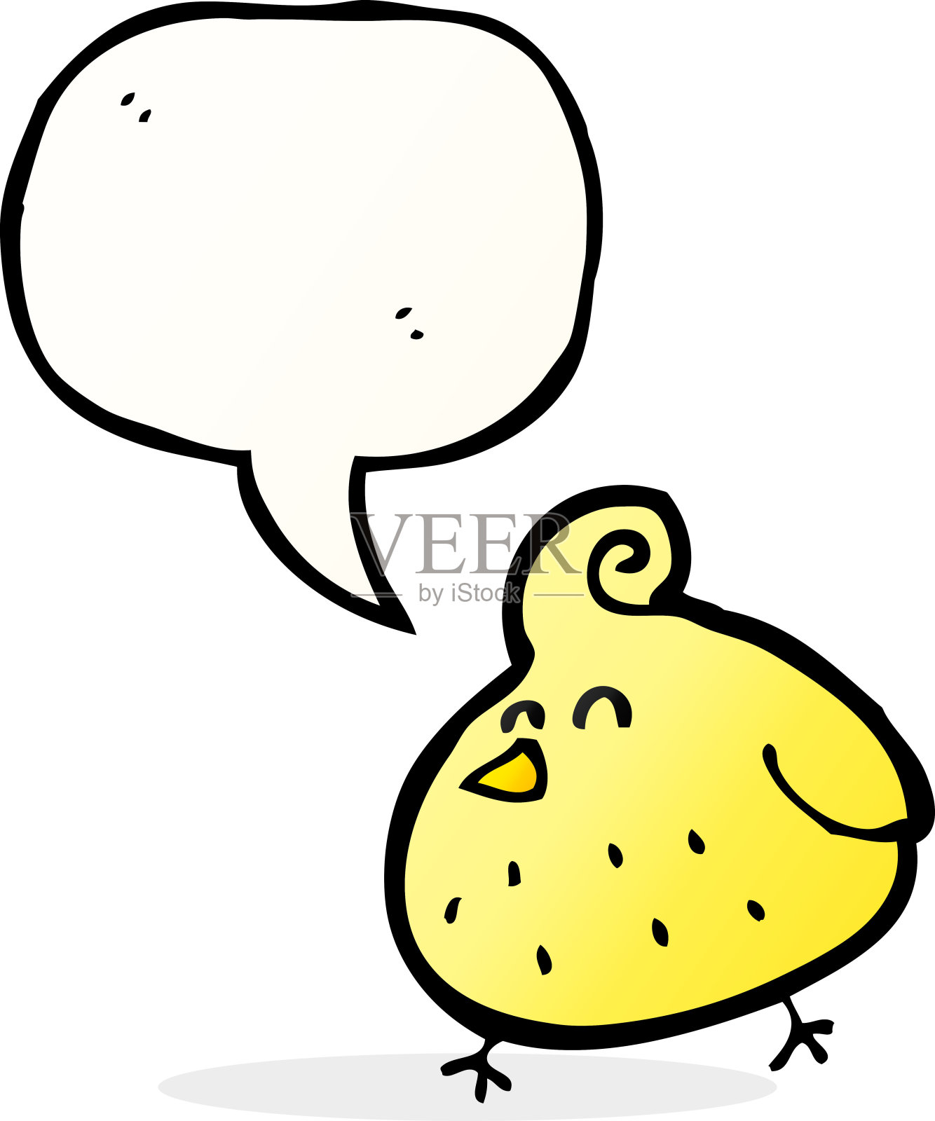 带有语音泡泡的卡通鸟设计元素图片