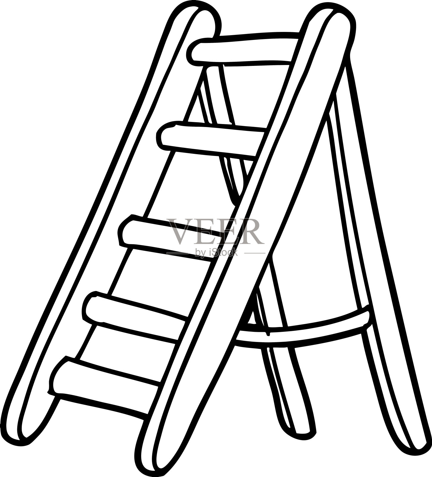 卡通梯子插画图片素材