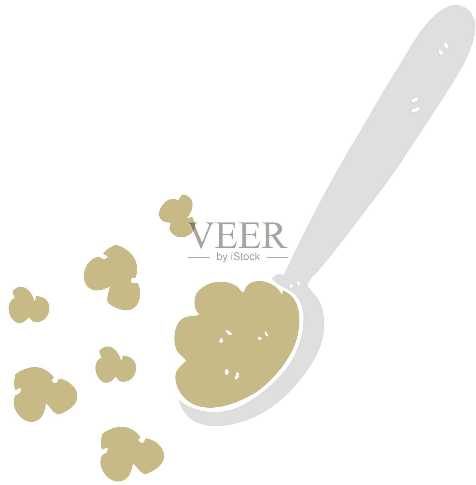 一勺食物的平面彩色插图插画图片素材