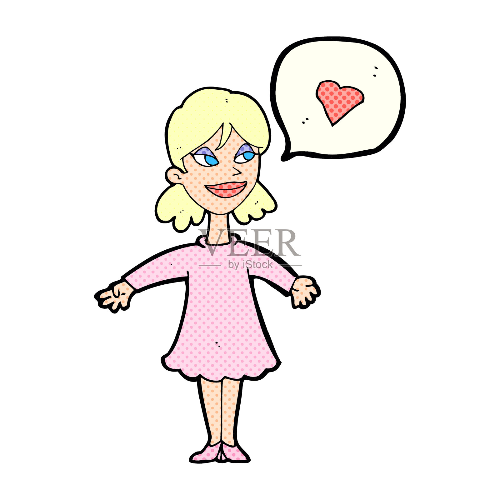 恋爱中的卡通女人设计元素图片