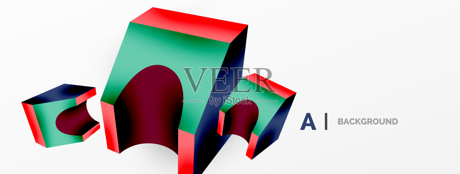 抽象背景-三维抽象形状墙纸插画图片素材