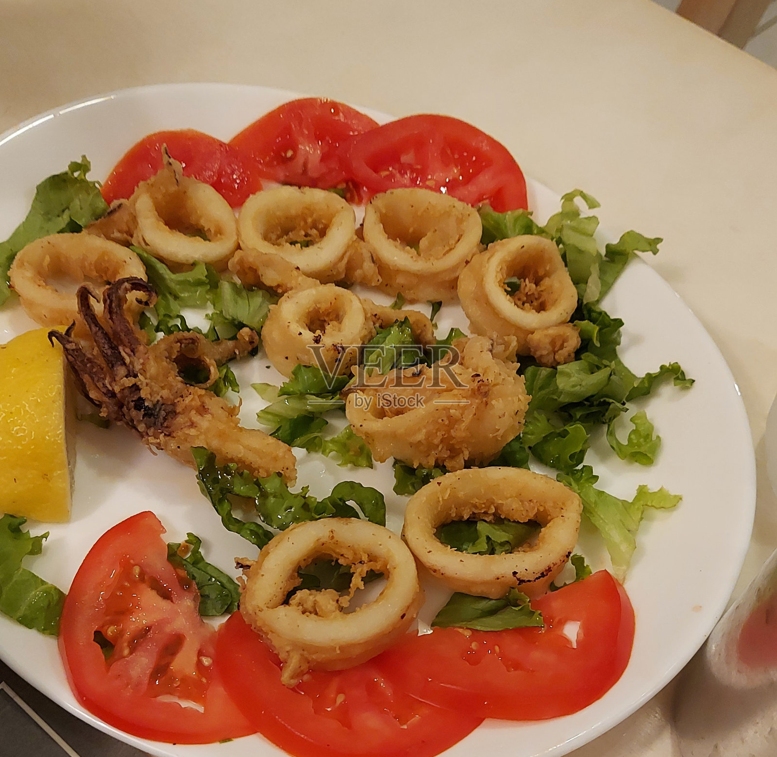 Kalamari希腊餐照片摄影图片