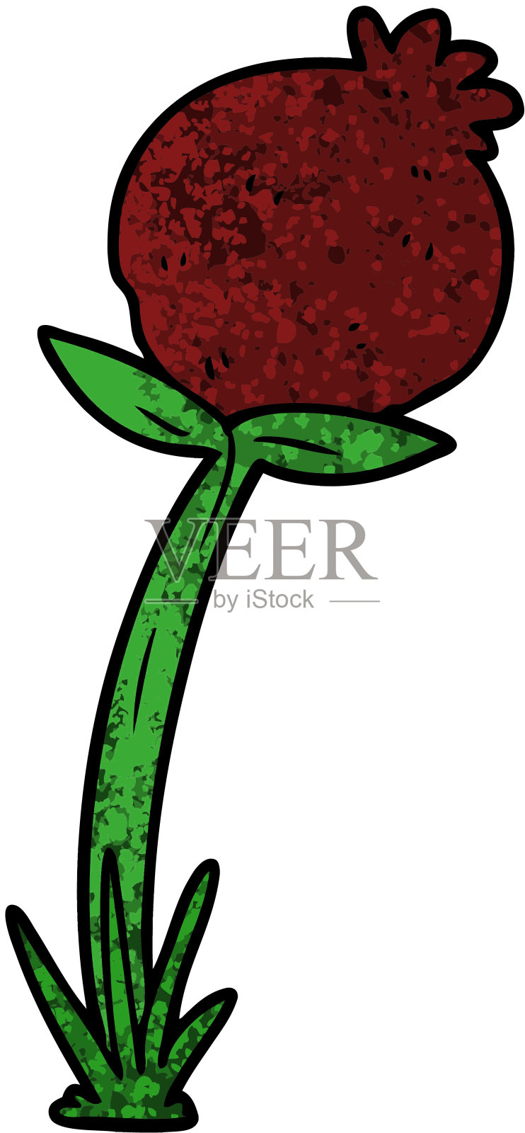 卡通罂粟插画图片素材