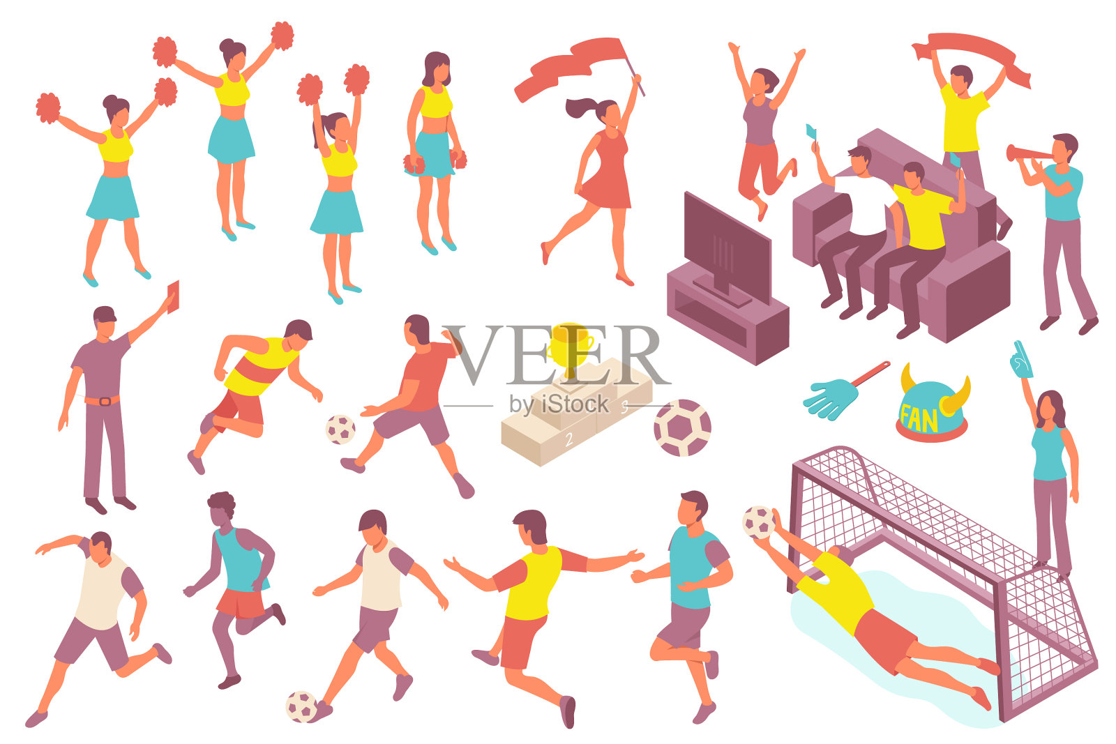 运动迷等距设置设计元素图片