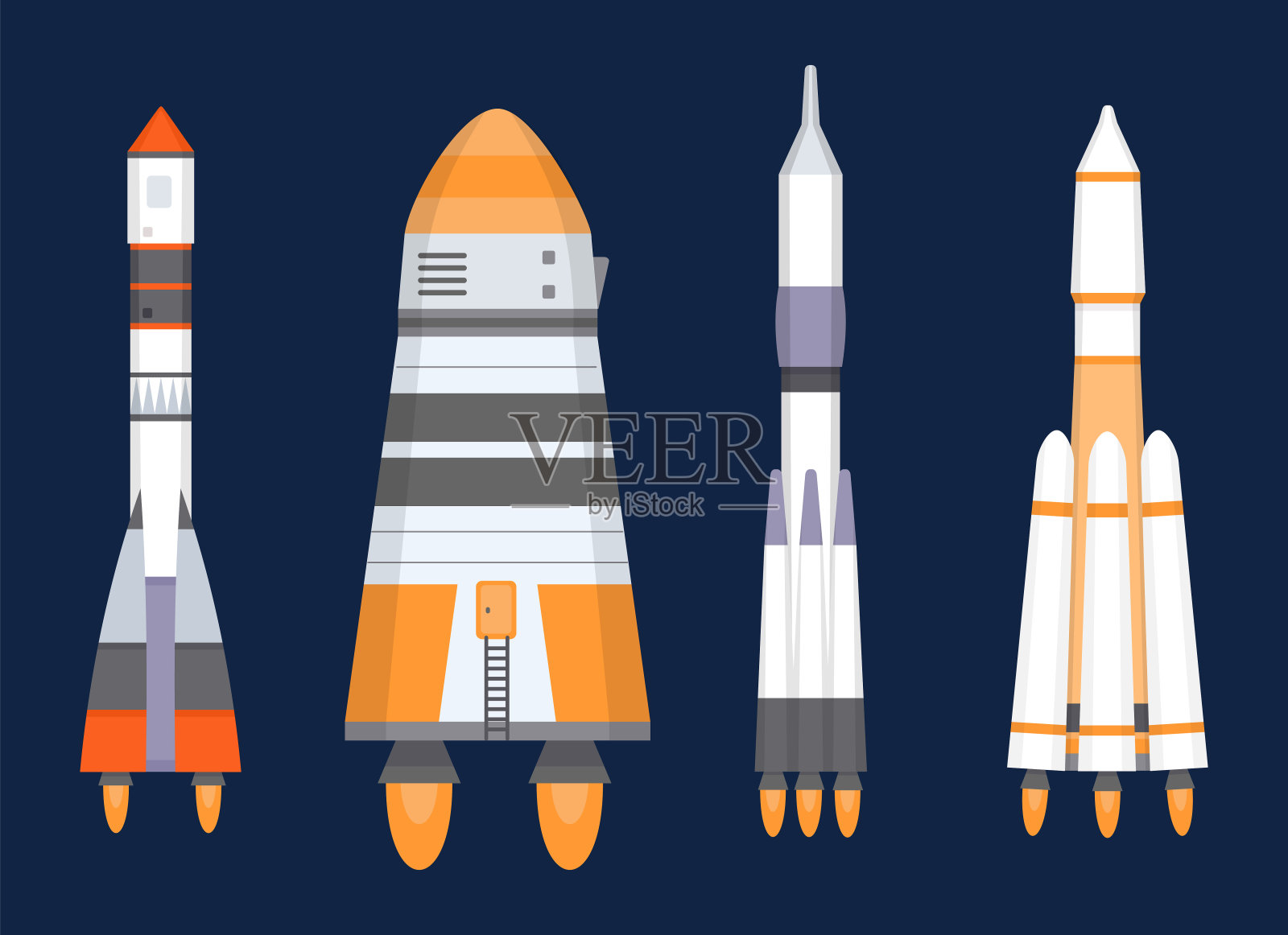 太空火箭，星际旅行的船设计元素图片