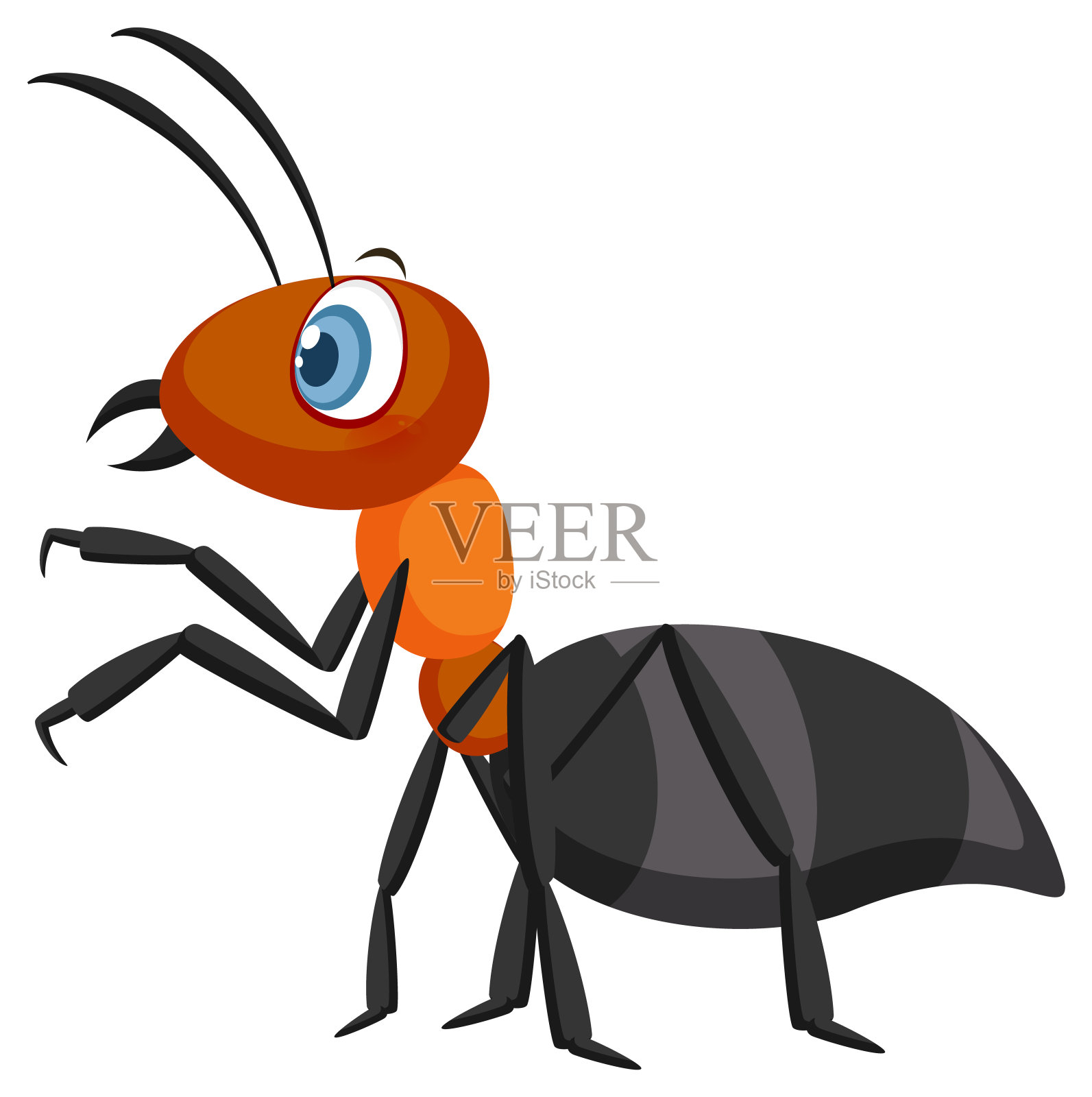 卡通蚂蚁孤立在白色背景设计元素图片