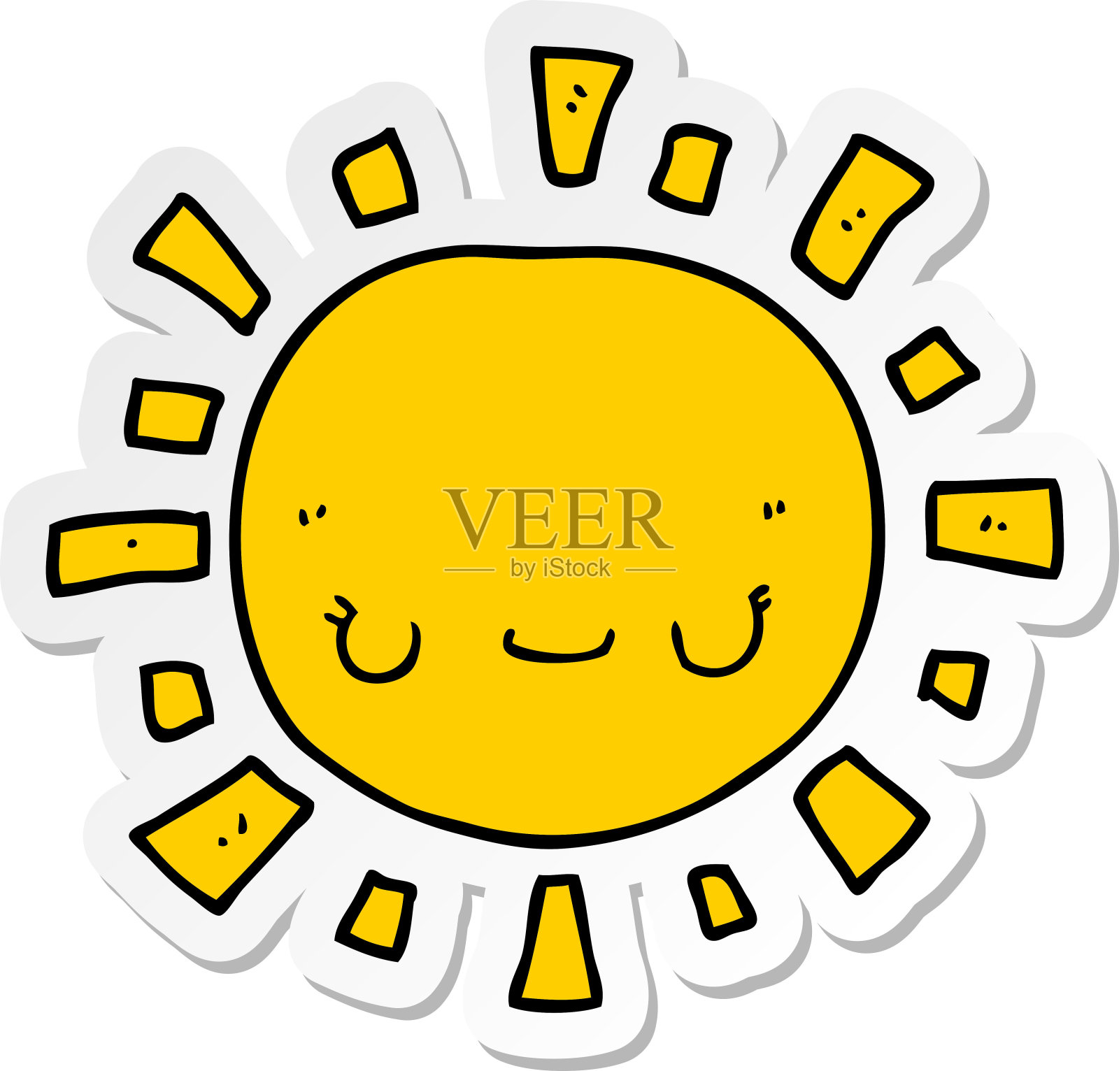 卡通太阳贴纸插画图片素材