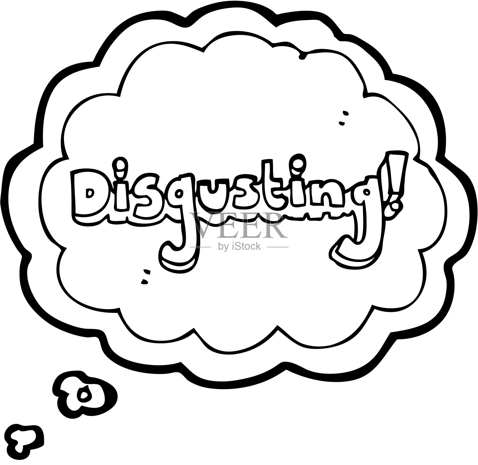 恶心的手绘思想泡泡漫画设计元素图片