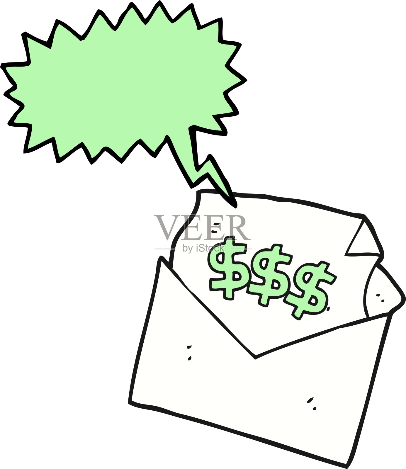 手绘演讲泡泡卡通账单信插画图片素材