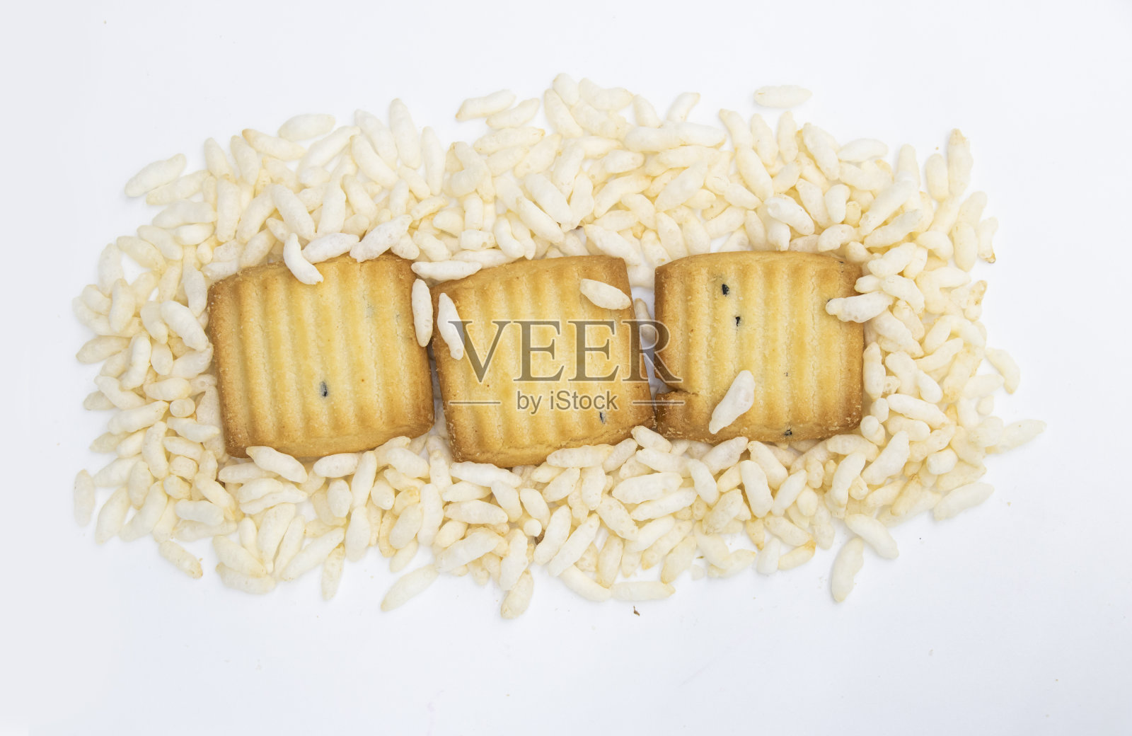 饼干或饼干孤立在白色背景。照片摄影图片