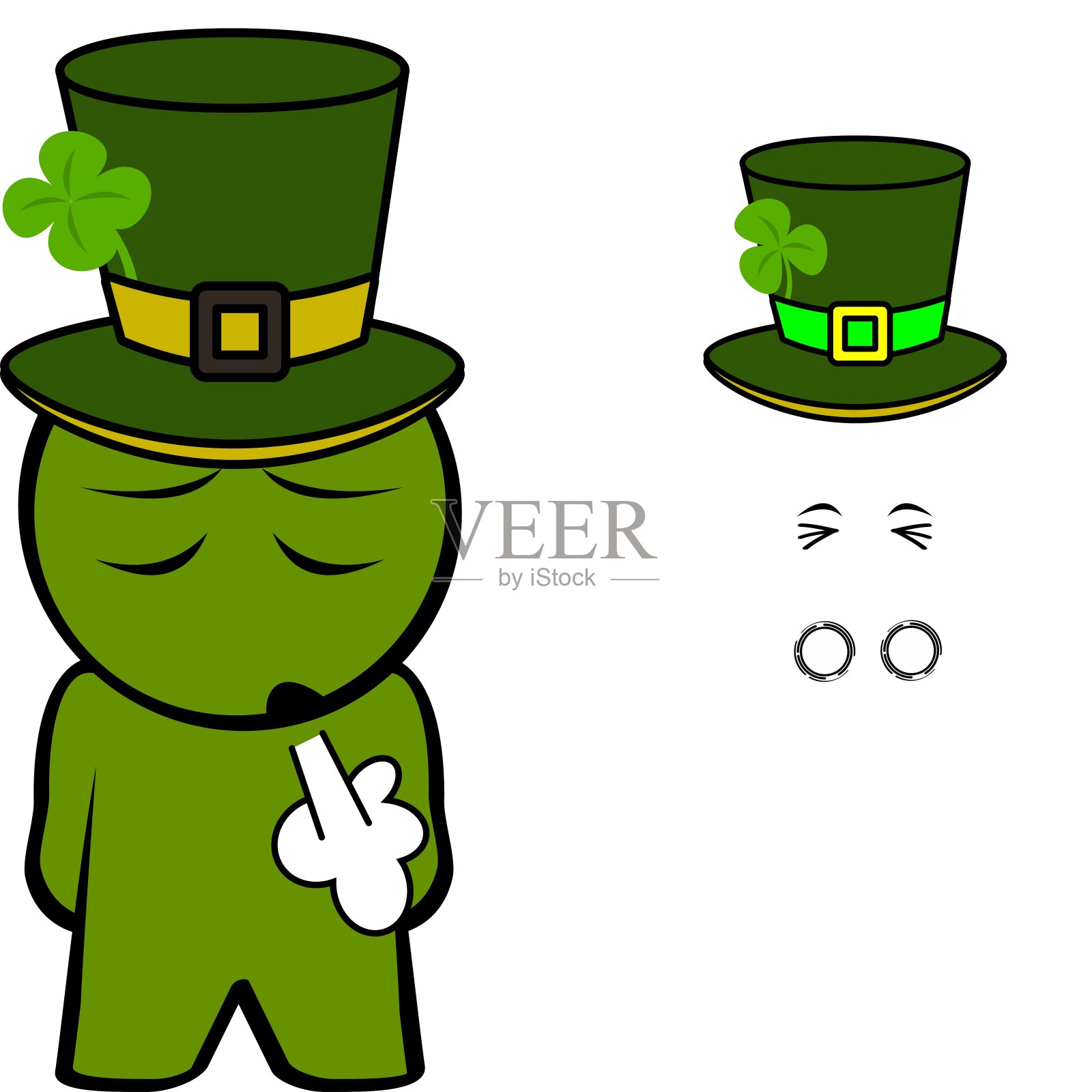 圣帕特里克节卡通人物设计元素图片
