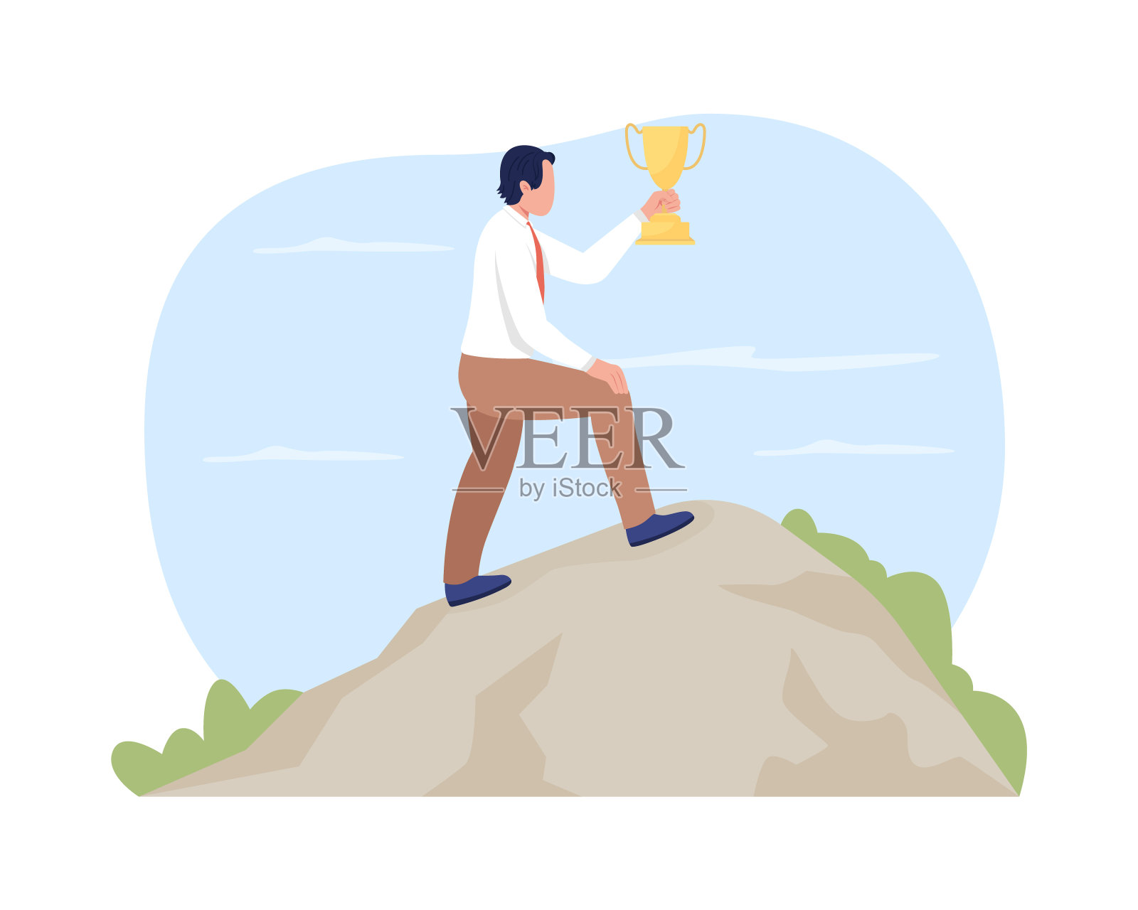 成功的职业发展2D矢量孤立插图插画图片素材