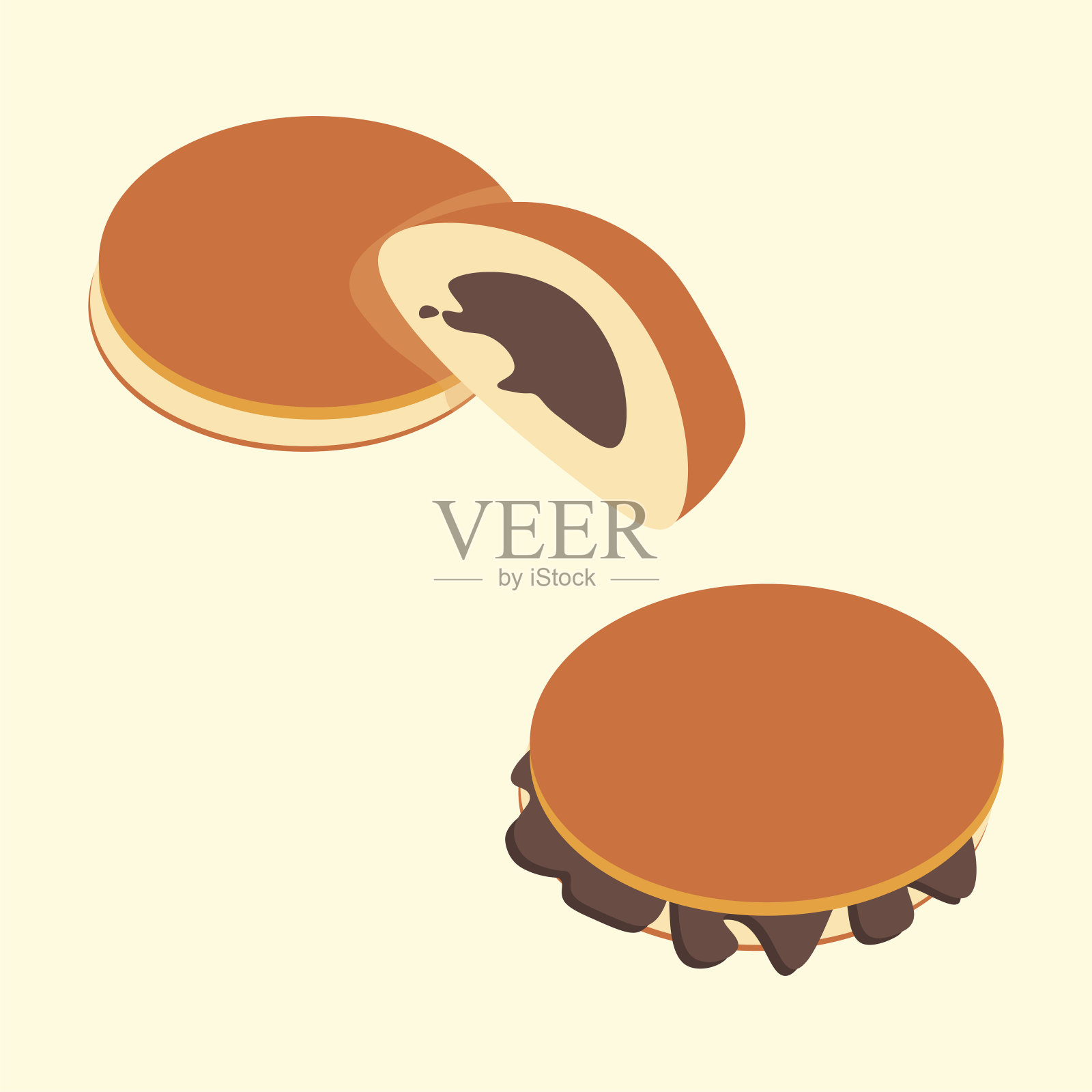 Dorayaki日式料理设计元素插画图片素材