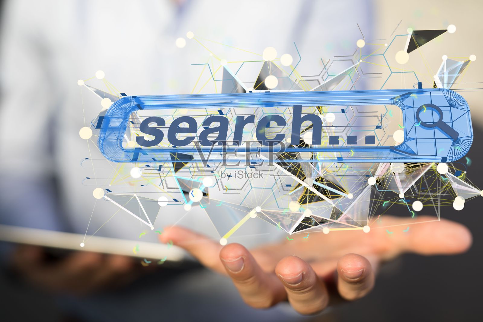 特写插图搜索框附近的一只手照片摄影图片