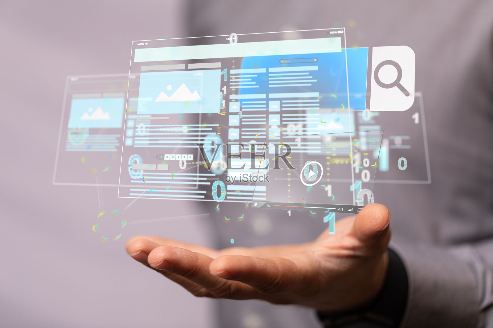 3D渲染界面web应用程序的一个手照片摄影图片