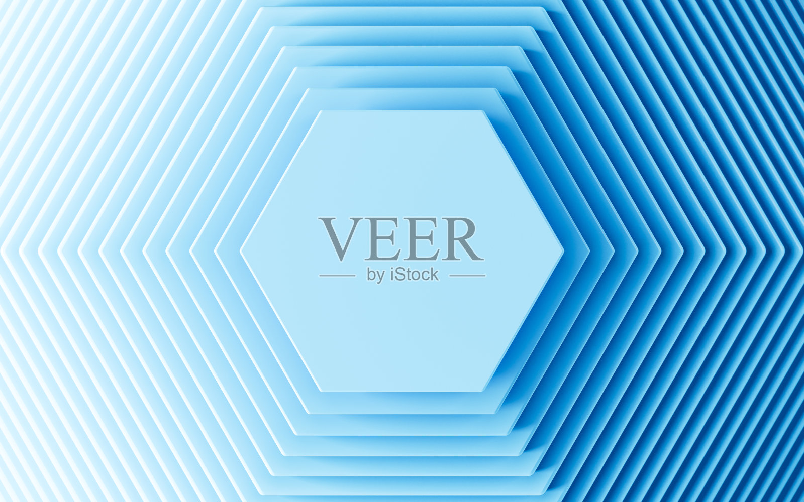 蓝色六边形背景，3d渲染。照片摄影图片