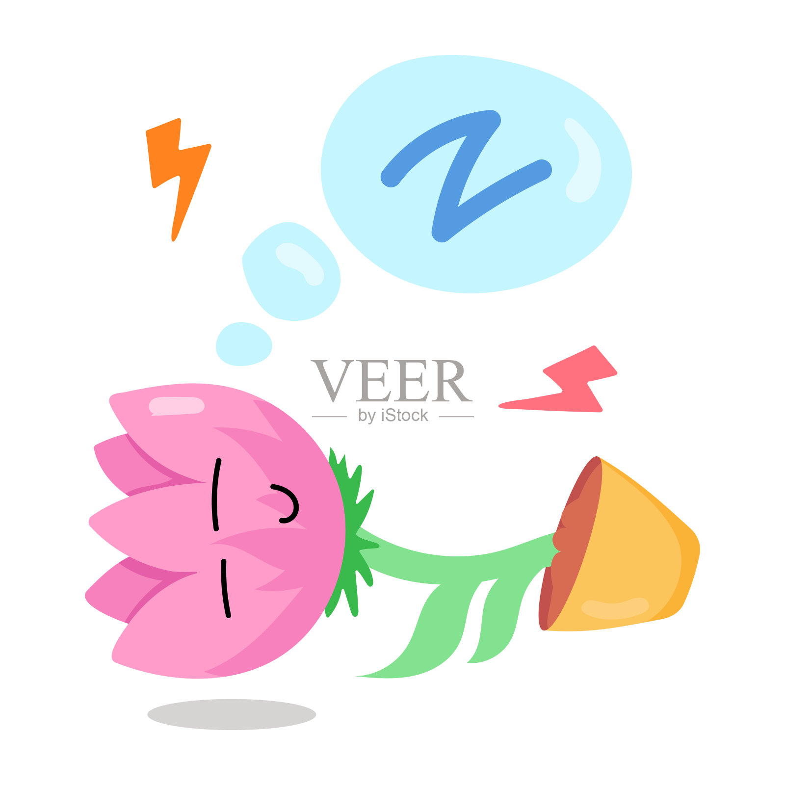 睡觉花插画图片素材