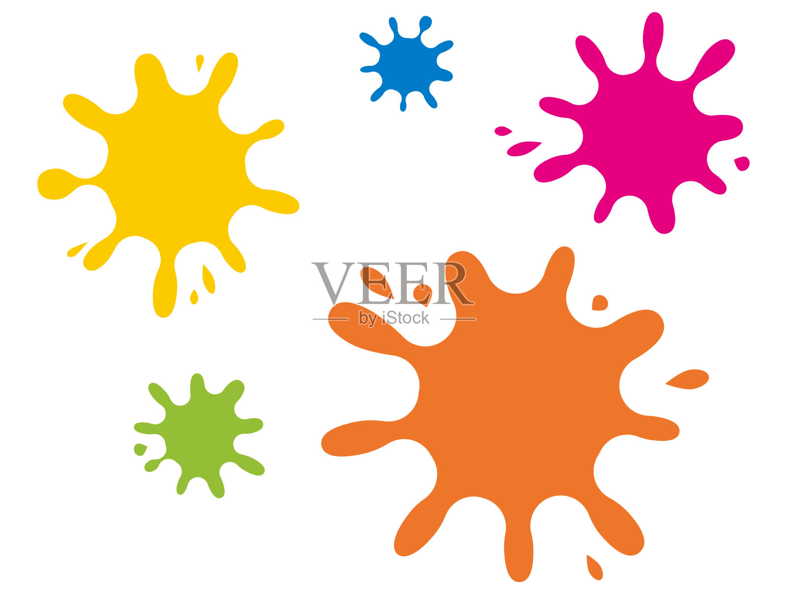 彩色的墨水溅插画图片素材