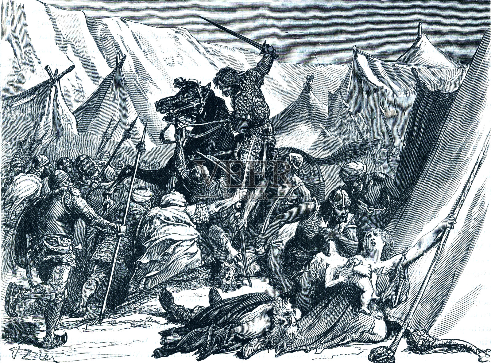 诺曼底的罗伯特召集十字军插画图片素材