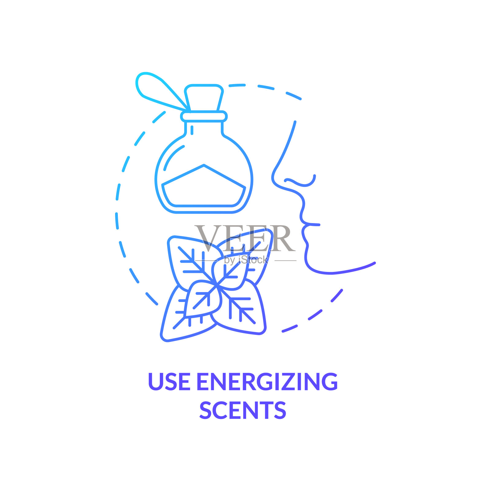 使用激励气味蓝色梯度概念图标插画图片素材